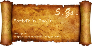 Sorbán Zsolt névjegykártya