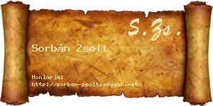 Sorbán Zsolt névjegykártya